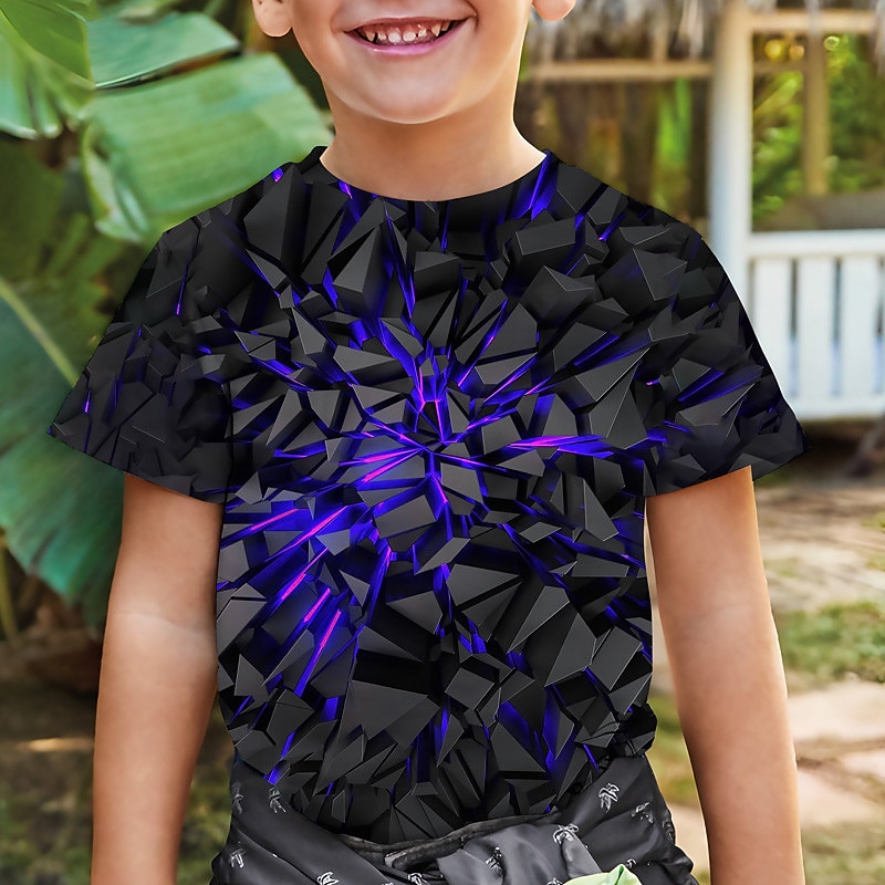 Boys 3D Graphic Optical Illusion T shirt Tee Short Sleeve 3D Print Summer Spring Active Sports Fashion Polyester Kids 3-12 Years Outdoor Casual Daily Regular Fit2