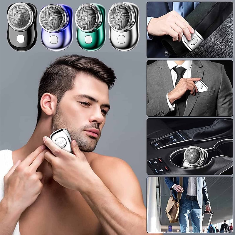 2023 New Upgrade Powerful Storm Shaver Men's Electric Shavers, Rechargeable USB Electric Shaver, Portable Mini Shaver, Pocket Size Wet and Dry, Easy One-Button Use2