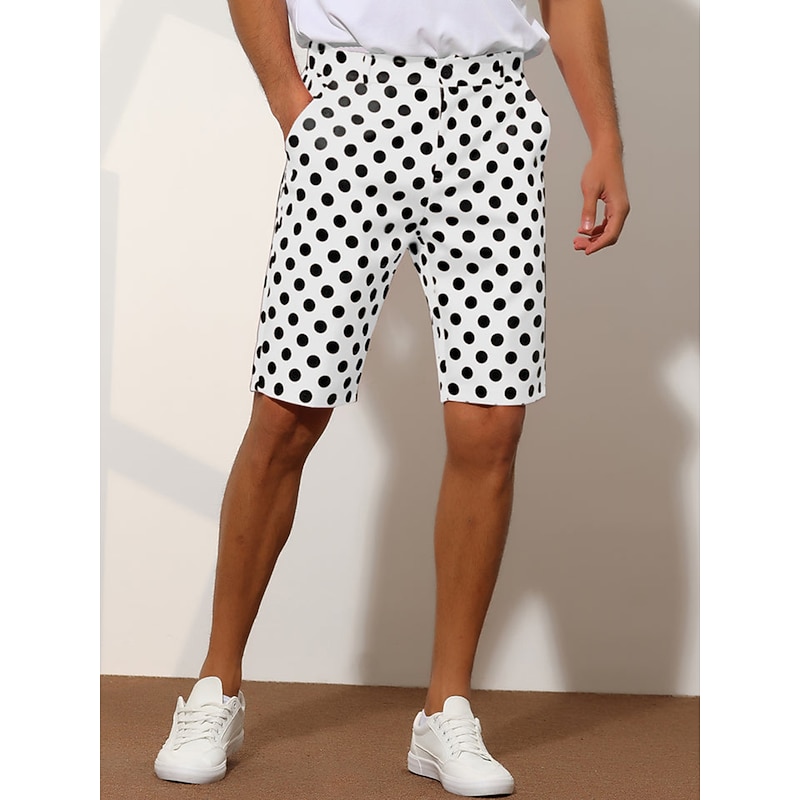 Men's Pink Shorts Shorts Chino Shorts Bermuda shorts Work Shorts Pocket Polka Dot Comfort Breathable Outdoor Daily Going out Fashion Casual Black White4
