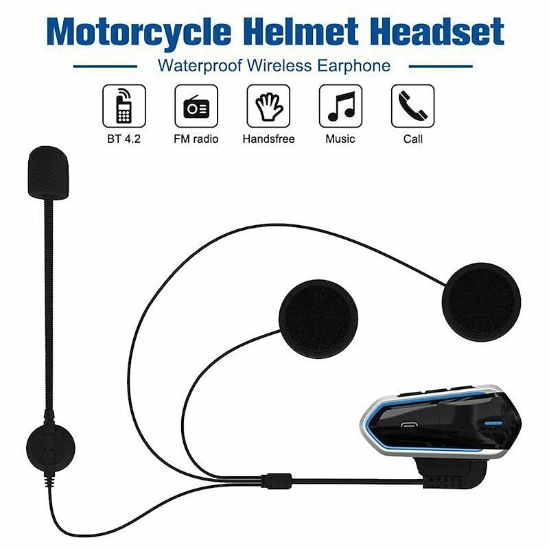 Motorcycle Headset Bluetooth Helmet Intercom Waterproof Helmet Headset Bluetooth 4.1 Motorcycle Accessories4