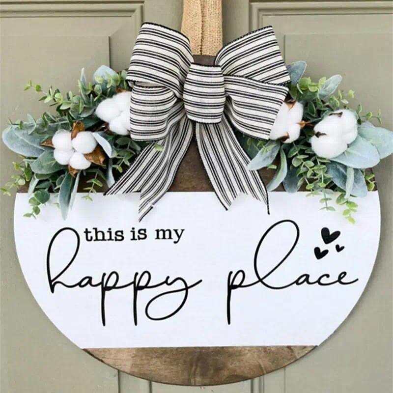 1pc, Welcome Wood Wall Sign Front Door Decor Round Wood Wall Signs For Wooden Farmhouse Porch Hangers Hello Wreaths Decoration Housewarming Gift For Home Beach Restaurant Shop 30x30cm/11.8''x11.8''4
