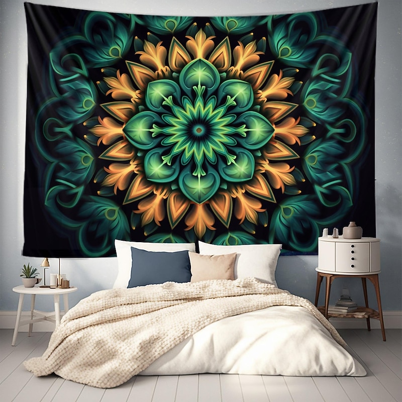 3D Mandala Bohemian Hanging Tapestry Wall Art Large Tapestry Mural Decor Photograph Backdrop Blanket Curtain Home Bedroom Living Room Decoration 12
