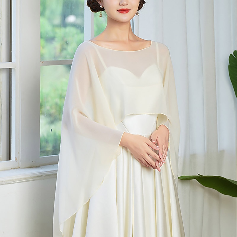 Women's Wrap Cape Vintage Elegant Sleeveless  Wedding Wraps With Pure Color For Wedding Summer dress to impress3