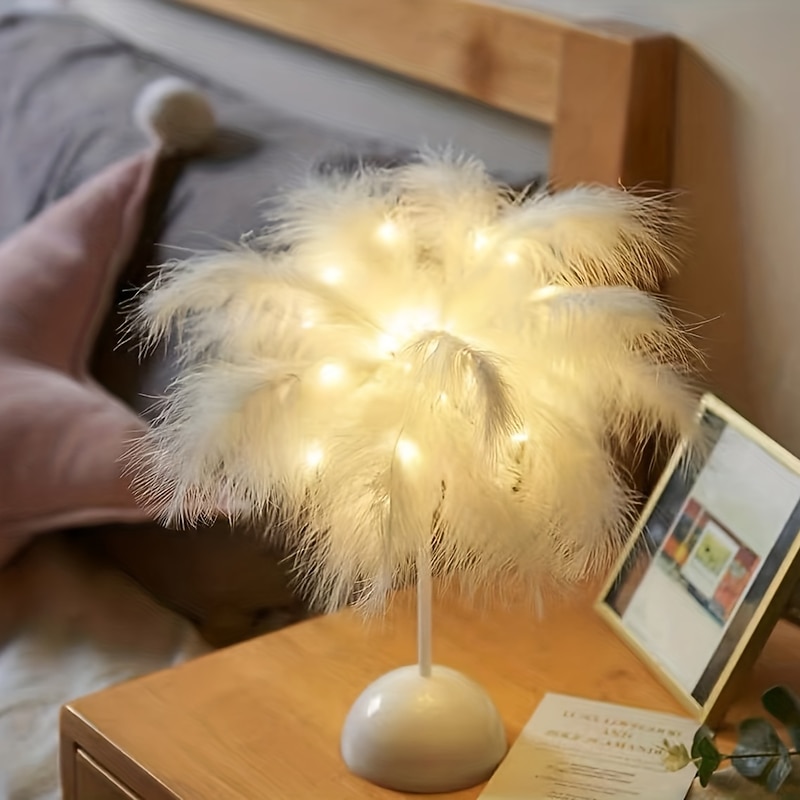 Bedroom Decorative Lights Romantic Birthday Lights Feather Lights Dining Table Night Lights Birthday Gifts For Children3