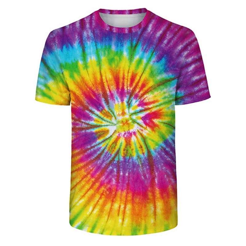 Disco Tie Dye T-shirt Anime 3D Graphic For Couple's Men's Women's Adults' Carnival Masquerade 3D Print Casual Daily4