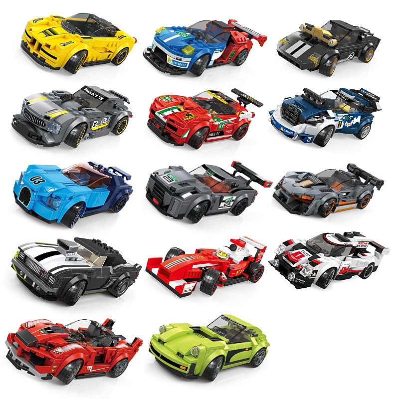 Matchbox Car Building Blocks Race Car compatible PP+ABS ing Parent-Child Interaction Vehicle All Toy Gift