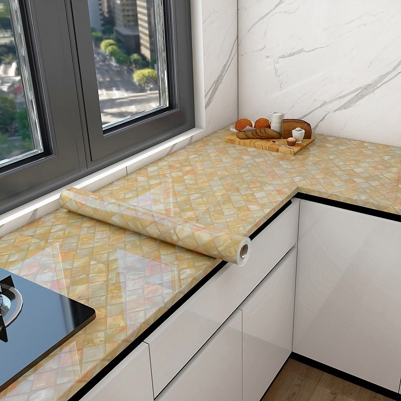 Cool Wallpapers Marble Wallpaper Wall Mural Peel Stick Sticker Self-Adhesive Oilproof High Temperature Waterproof Easily Removable Covering Kitchen Countertop Cabinet Shelf Liner 60x200cm/24"x78.74"4