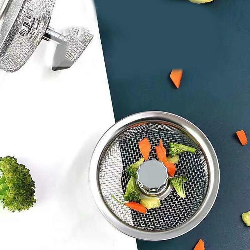 2pcs Stainless Steel Kitchen Sink Strainer Basket Drain Plug Filter Replacement for Wide Rim 3.2/4.4 inch, Food Catcher Anti-Clogging3