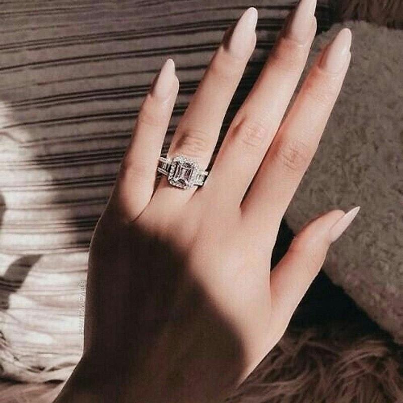Ring Wedding Classic Silver Chrome Precious Fashion Cute 1PC Zircon dress to impress4