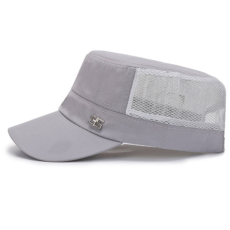 Men's Military Cap Cadet Hat Black Deep Blue Polyester Travel Beach Outdoor Vacation Plain Adjustable Sunscreen Breathable2