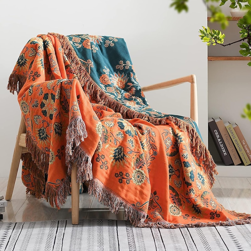 Sofa Cover Sofa Blanket Cotton Tassel Couch Cover Couch Protector Sofa Throw Cover Washable for Armchair/Loveseat/3 Seater/4 Seater/L Shape Sofa