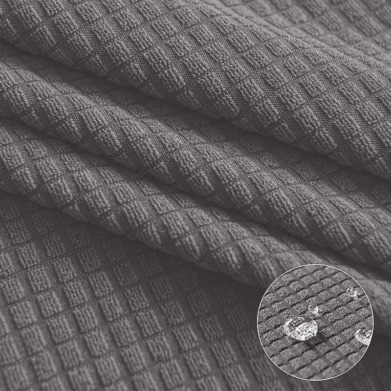 6 Pcs Water Rissistant Dining Chair Covers Burgundy , Stretch Chair Cover, Jacquard Spandex Chair Protector Covers Seat Slipcover with Elastic Band for Dining Room,Wedding4