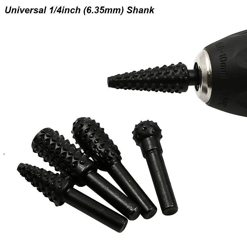 5/10pcs Rotary Burr Rasp Set Carbon Steel Wood Carving File Rasp Drill Bits Fit For Rotary Tools For DIY Woodworking Wood Plastic Carving Polishing Grinding Engraving3