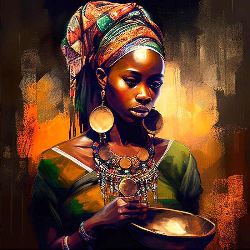 People Wall Art Canvas African Woman Prints and Posters Abstract Portrait Pictures Decorative Fabric Painting For Living Room Pictures No Frame2