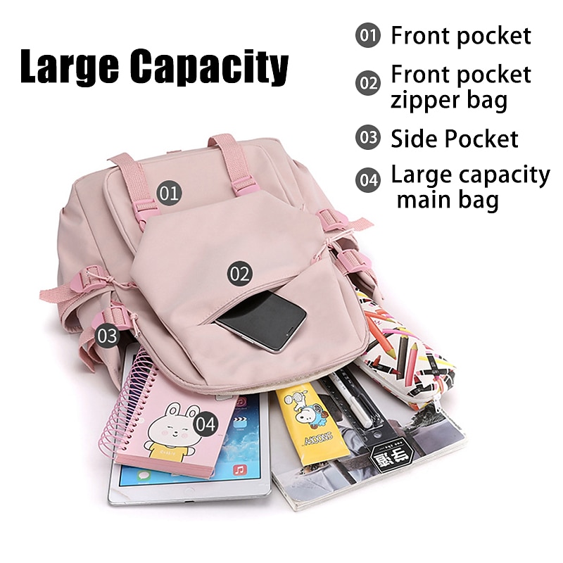 Women's Large Capacity Backpack – Stylish Casual School Bag with Multi-Pocket Design for College, Travel, and Daily Use4