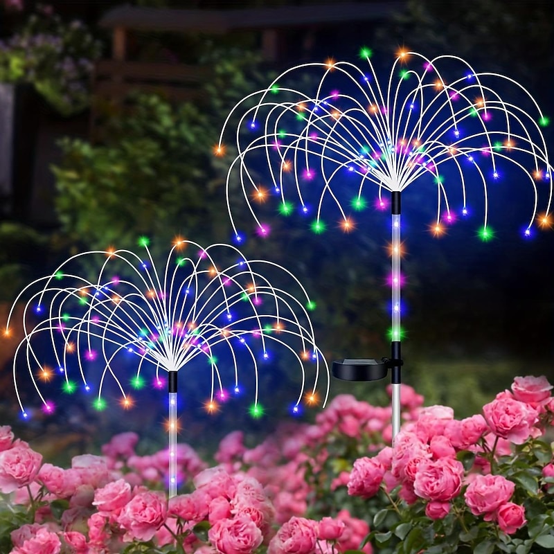 Solar Firework Lights - 120 LEDs Outdoor Pathway & Garden Fairy Lights, 2 Lighting Modes for Yard & Driveway Landscape2