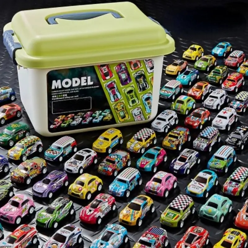 Storage Bucket Collection Edition 30 Alloy Racing Cars Iron Sheet Cars Rebound Cars Multiple Alloy Cars Classic Iron Shell Cars3