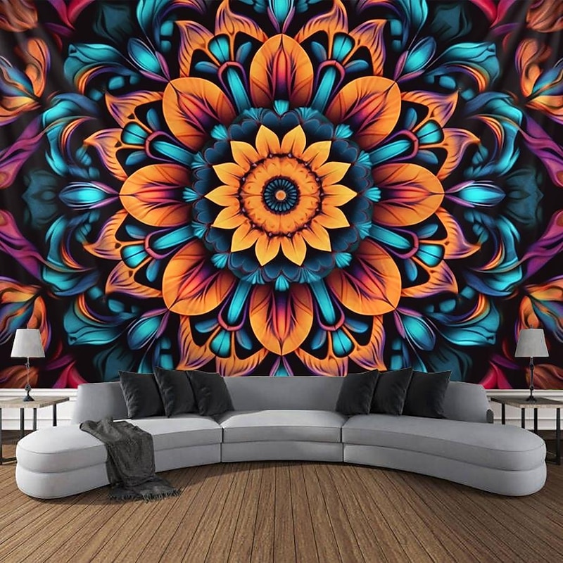 3D Mandala Bohemian Hanging Tapestry Wall Art Large Tapestry Mural Decor Photograph Backdrop Blanket Curtain Home Bedroom Living Room Decoration2