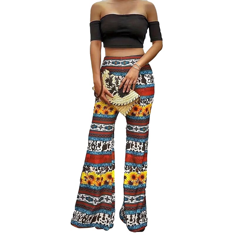 Retro Vintage 1960s 1970s Trousers Bell Bottom Pants Flared Trousers Hippie Fancy Dress Women's Party / Evening Pride Parade Pride Month Adults' Pants3