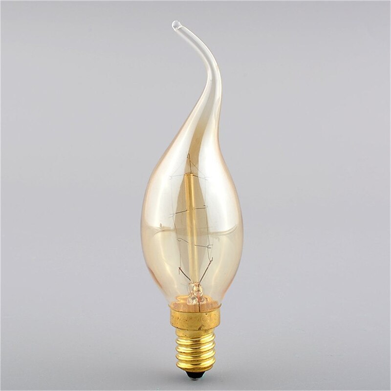 40W Incandescent Vintage Edison Lights Bulbs Candle E14 C35L Dimmable Decorative Warm White 2300k Retro Dimmable 220-240V3