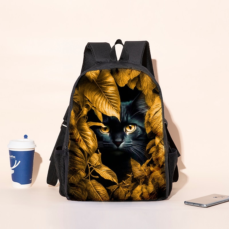Jungle Black Cat Backpack for Girls and Boys – Mysterious Eyes Animal Print School Bag for Kids or Daily Adventure Use3