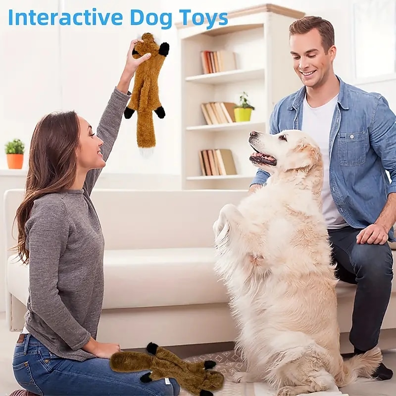 Durable Dog Toy for Small to Medium Dogs Squeaky Plush Chew Toy with No Stuffing!3