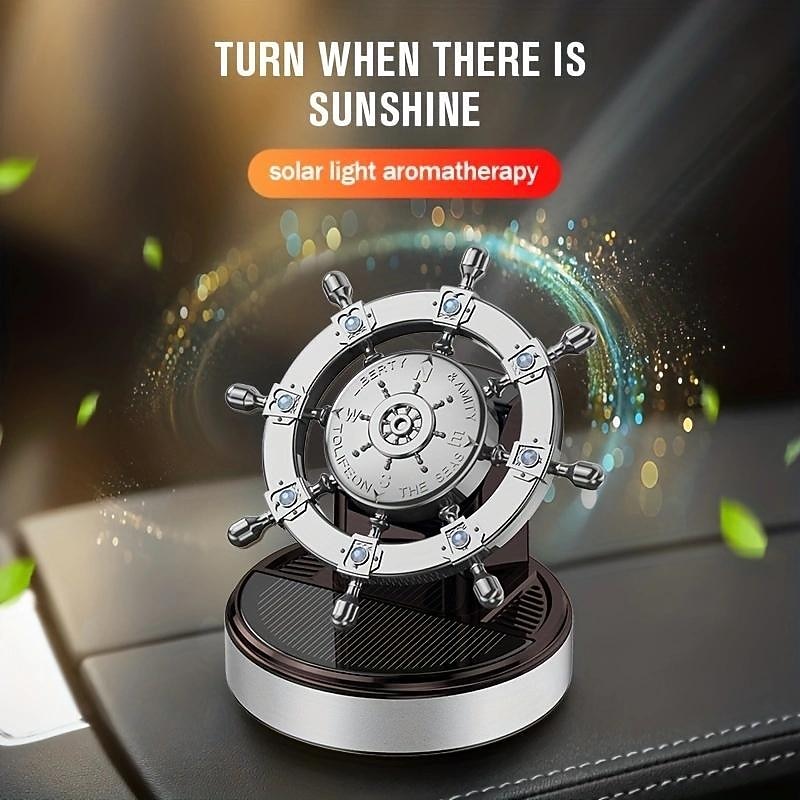 Car Perfume Fragrance Solar Aromatherapy Rotating Rudder Car Air Freshener Diffuser Parfume Gift Box Car Decor Auto Accessories