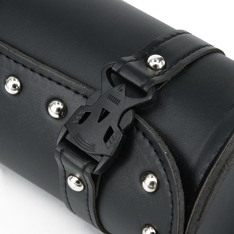 Motorcycle Cruiser Tool Bag Fork Barrel Shape Handlebar Front Fork Bag Black Saddlebags For Motorcycle Pannier Saddle Bags Tools3