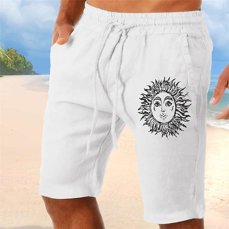 Men's Sun Graphic Prints Shorts Summer Shorts Casual Shorts Mid Waist Streetwear Designer Outdoor Casual Daily Drawstring Elastic Waist Print Designer Clothing Apparel