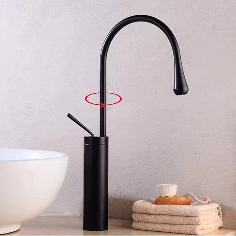 Bathroom Sink Faucet - Rotatable / Classic / Centerset Electroplated / Painted Finishes Deck Mounted Single Handle One HoleBath Taps2