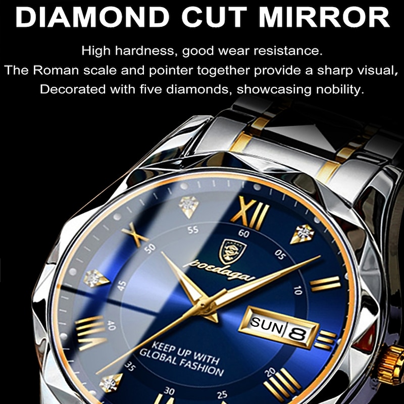 POEDAGAR Luxury Men Quartz Watches Business Top Brand Man Wristwatch Waterproof Luminous Date Week Quartz Men's Watch4