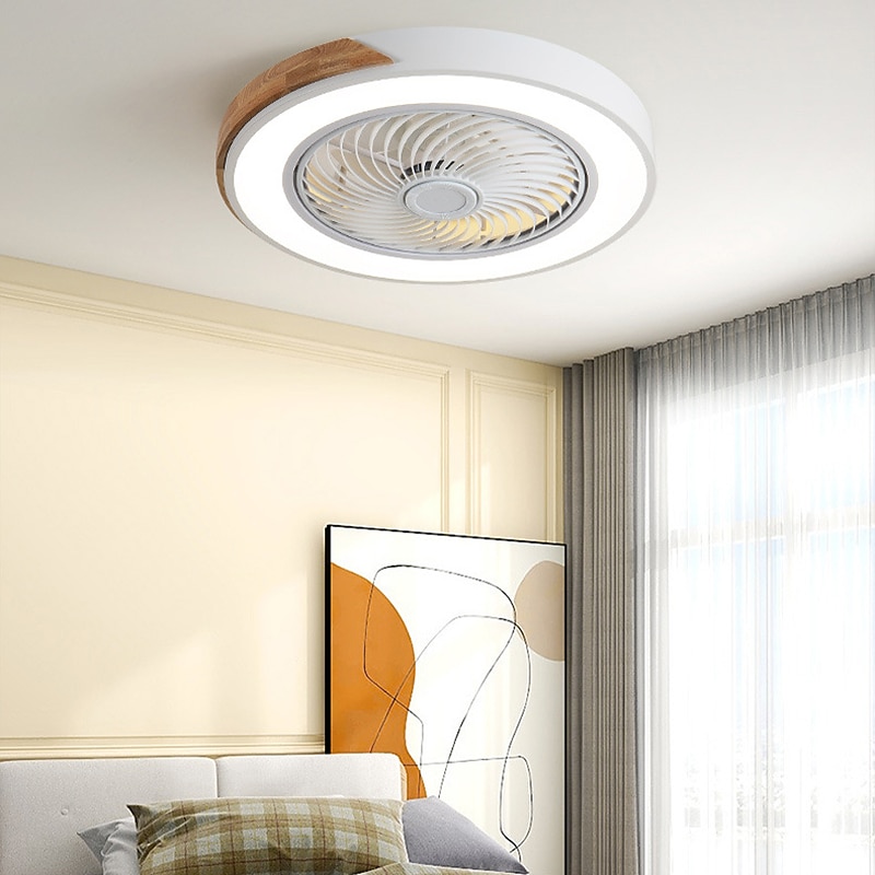 LED Ceiling Fans with lights Dimmable with Remote Contral 20" Flush Mount Ceiling Lamp Acrylic Lampshade Chandelier Bedroom Living Room2