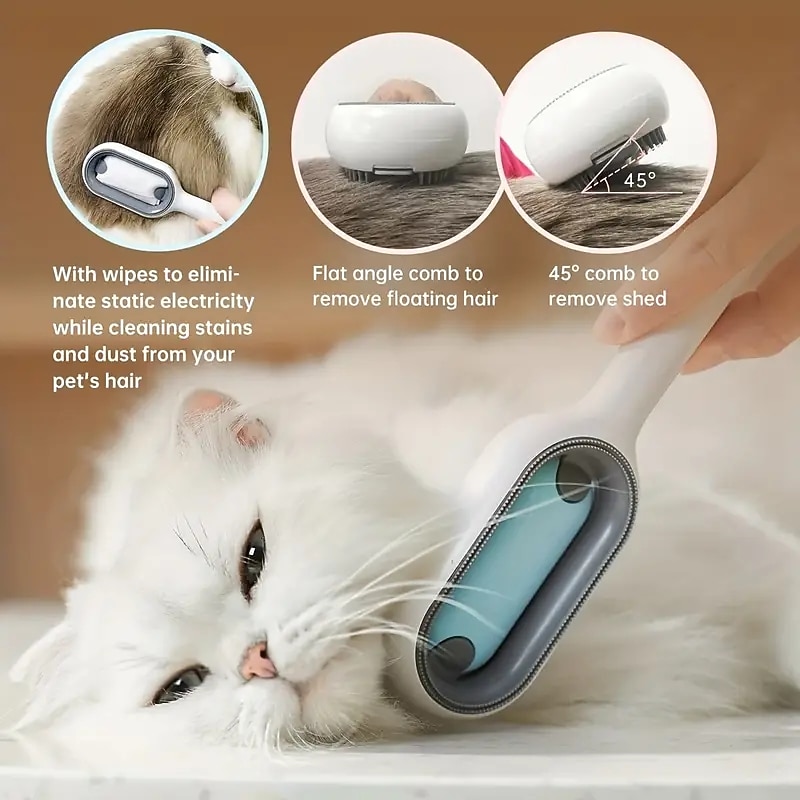 1pc Silicone Pet Brush Grooming Comb Hair Remover Massage Tools For Cats Dogs Lint Remover3