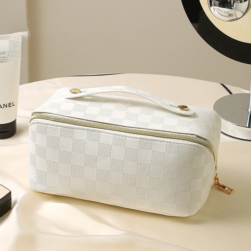 1pc Makeup Bag Portable PU Leather Pillow Makeup Bag High Beauty Travel Hand Wash Bag Cosmetic Storage Bag4