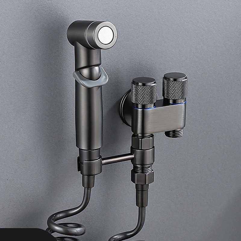 Bathroom Handheld Shower Bidet Shattaf Sprayer Wall Mount, Toilet Hand Held Bidet Shower Spray Wall Mounted Diaper Bathing Pets Feminine Hygiene Cleaning2