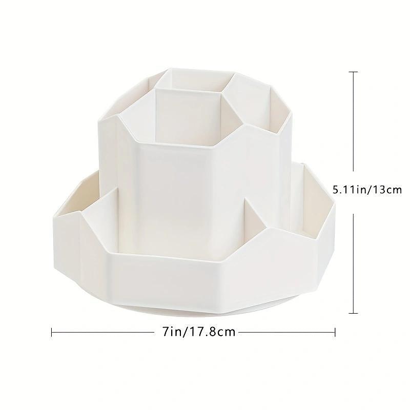 Large Capacity Pen Holder, Multi Compartment Pen Holder, Plastic Makeup Brush Organizer For Desk, Desktop Cosmetic Storage Box, Desktop Organizer, Home Office Art Supply Storage Organizer3