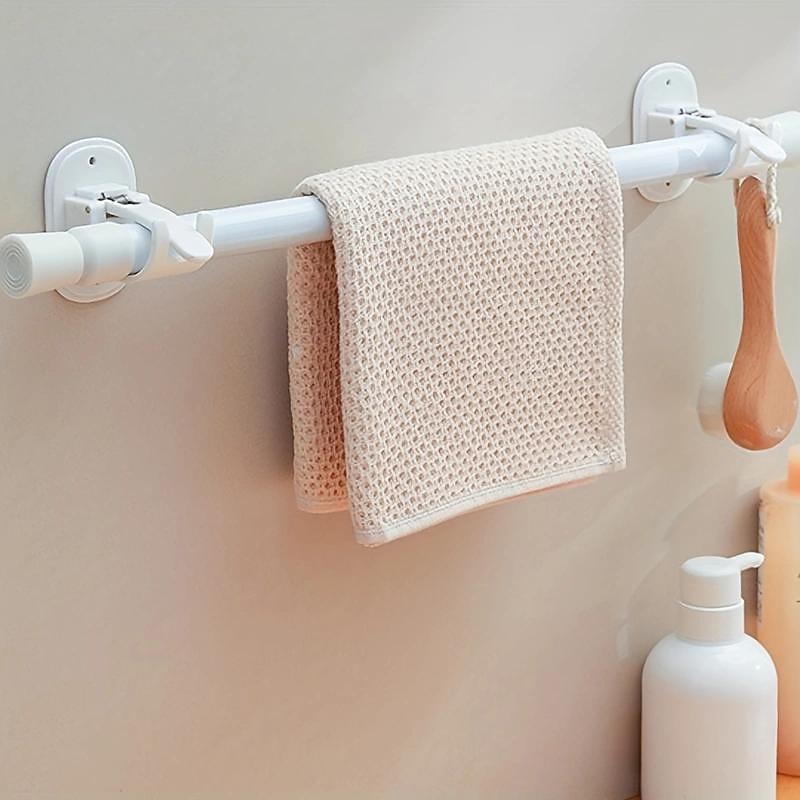 Rod Hanger Holder Anti-Shedding Curtain Door Curtain Shower Curtain Rod Anti-Slip Support Frame Paste Hook Shower Curtain Rod Frame4