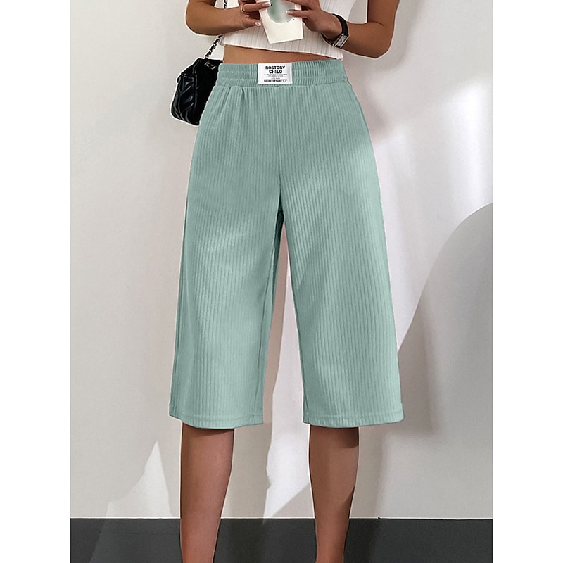 Women's Wide Leg Chinos Baggy Calf-Length Pocket Baggy Pink Fall Winter Micro-elastic High Waist Casual Comfort Vacation Casual Daily Black White M L Summer Spring4