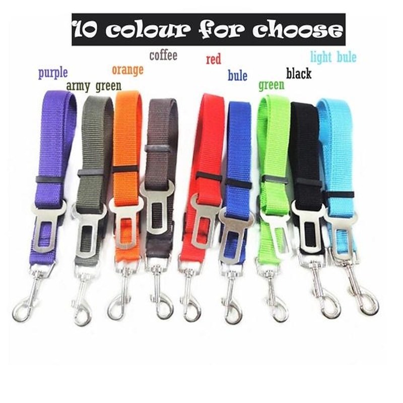 Safety Seat Belt Of Dog Pet Car Safety Harness Restraint Lead Adjustable Travel Clip New2