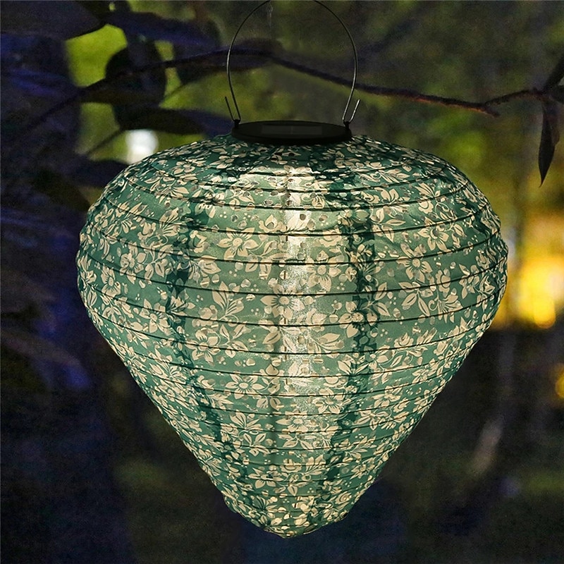 Outdoor Solar Decorative Lanterns Hanging With Hook Waterproof Built-In Battery Automatic Lighting Nylon Material For Yard Garden Lamp3