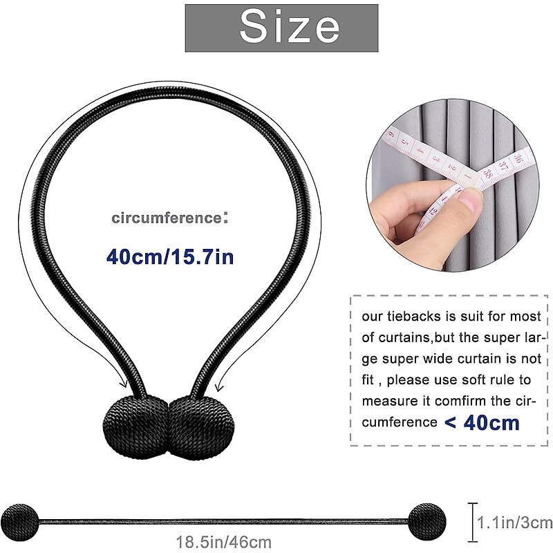 2 Pcs Magnetic Curtain Tie Backs Window Gold Curtain Tiebacks Buckles Holdbacks Clip for Home Bedroom Office Decorative Curtain4
