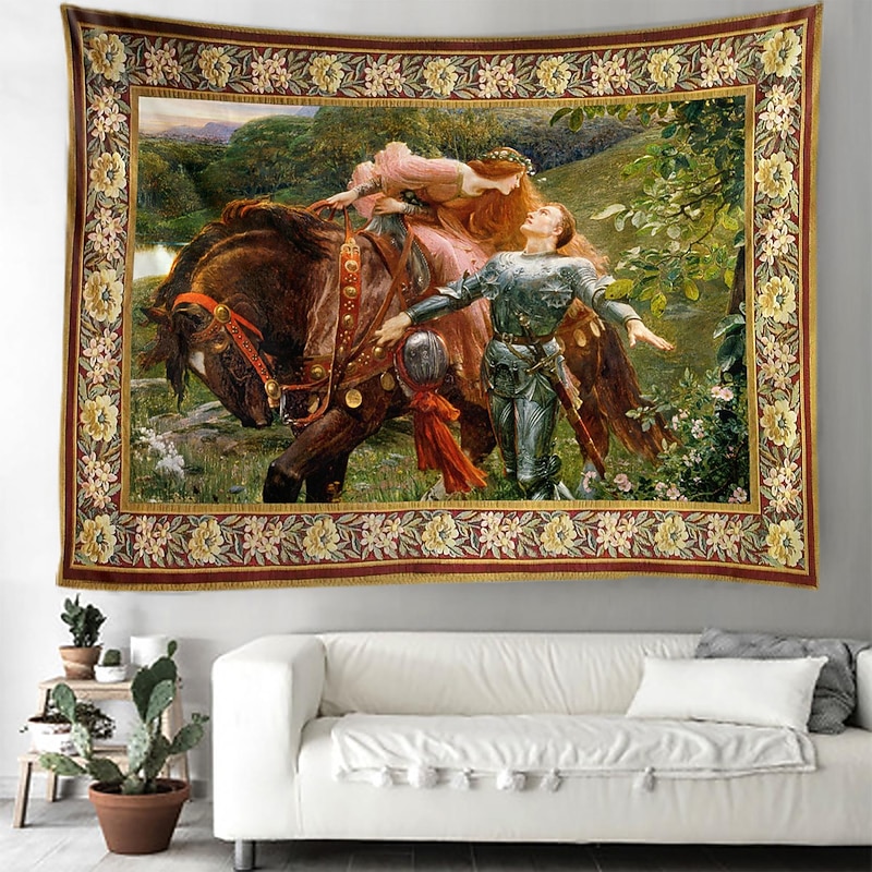 Victorian Style Painting Hanging Tapestry Wall Art Large Tapestry Mural Decor Photograph Backdrop Blanket Curtain Home Bedroom Living Room Decoration