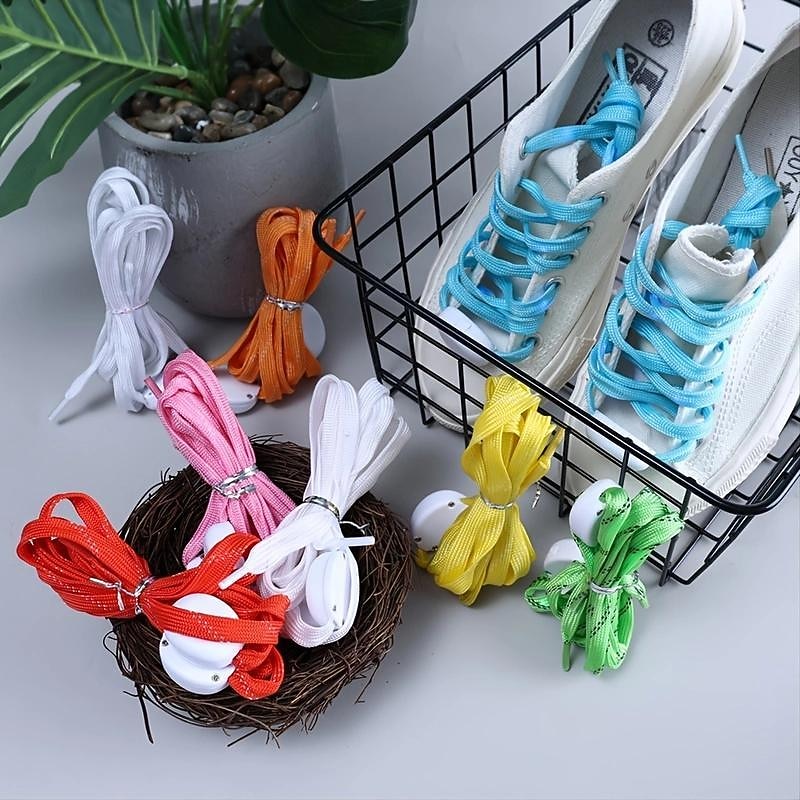 1 Pair LED Sport Shoe Laces Luminous Shoe Laces Glow Shoe Strings Round Flash Light Shoelaces3