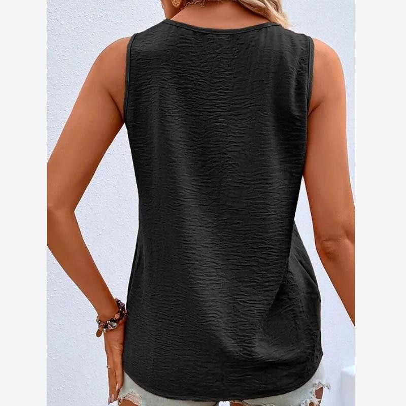 Women's Camisole Tank Top Vintage Streetwear Buttons Sleeveless Regular Tops V Neck Casual Watermelon Red Black White Light Green Blue2