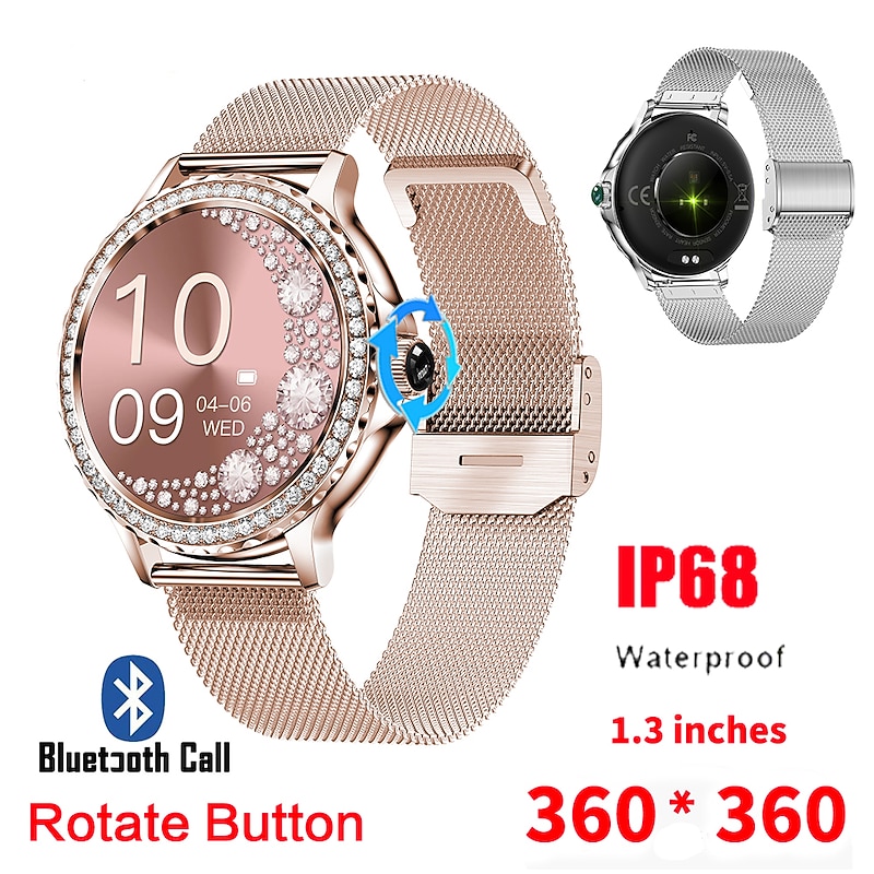 696 NX19 Smart Watch 1.3 inch Smartwatch Fitness Running Watch Bluetooth Pedometer Call Reminder Sleep Tracker Compatible with Android iOS Women Hands-Free Calls Message Reminder Custom Watch Face