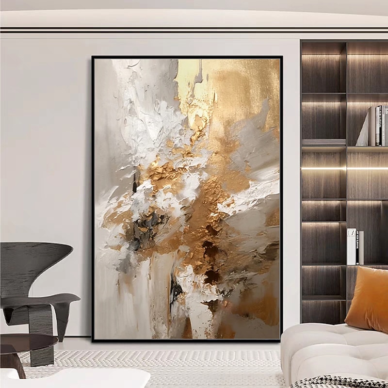 Mintura Handmade Oil Paintings On Canvas Wall Art Decoration Modern Abstract Gold Picture For Home Decor Rolled Frameless Unstretched Painting3