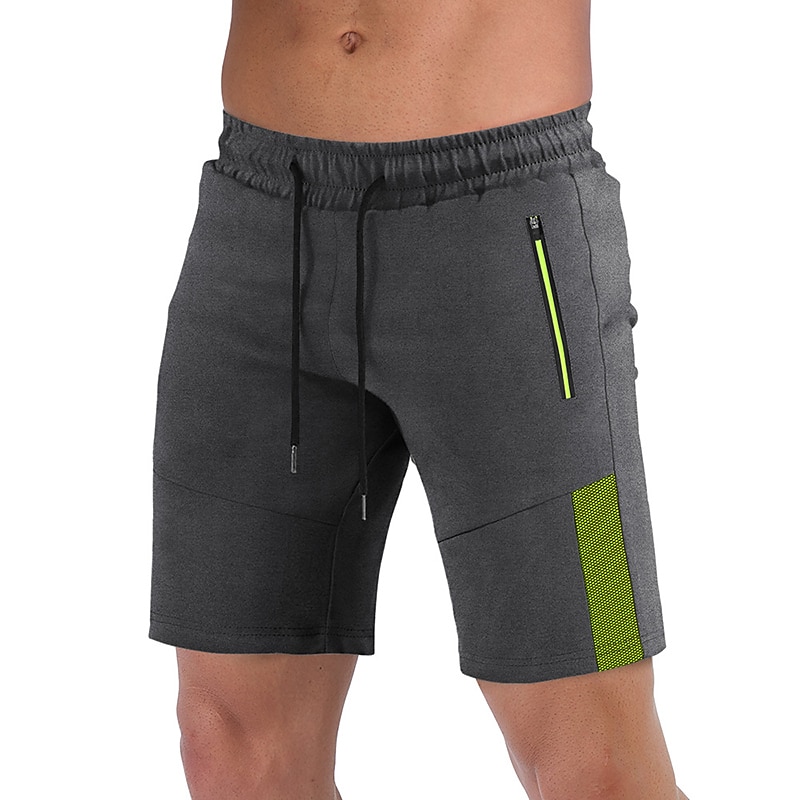 Men's Athletic Shorts Sweat Shorts Running Shorts Gym Shorts Zipper Pocket Reflective Strip Color Block Comfort Breathable Fitness Gym Sports Athleisure Black Blue4