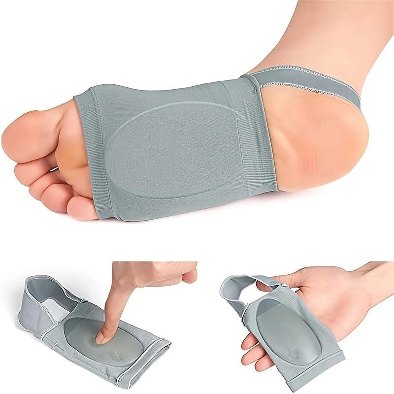 1pair Of Metatarsal Compression Arch Support Sleeves With Gel Pad Inside - Brace For Flat Foot & Plantar Fasciitis Pain Relief Women Men,Gray3
