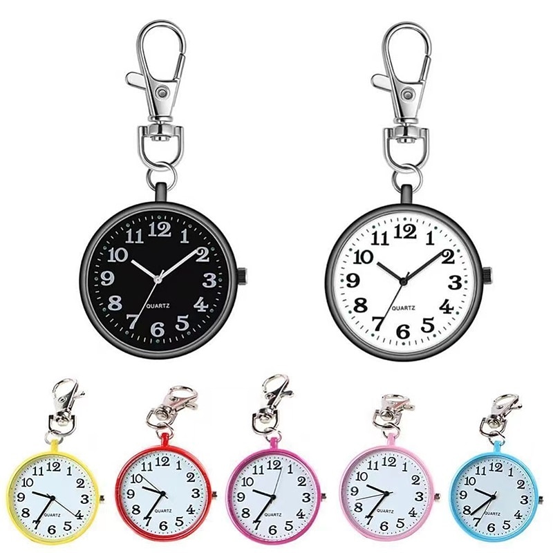 2023 Pocket Watches Nurse Pocket Watch Keychain Fob Clock with Battery Doctor Medical Vintage Watch