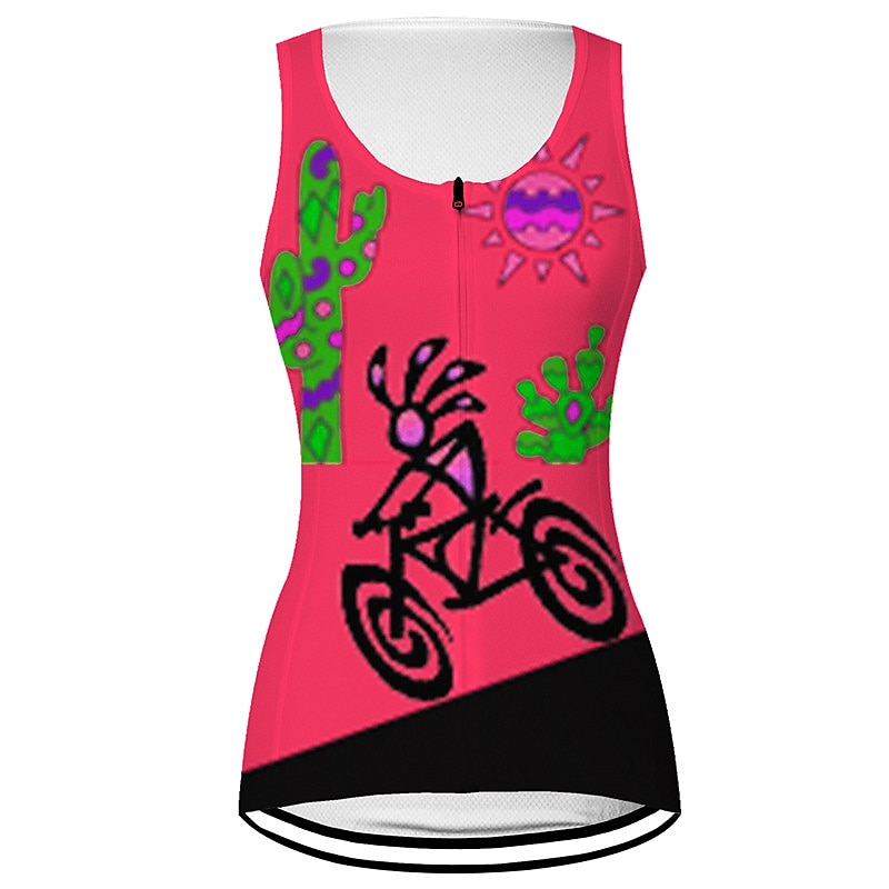 Women's Cycling Vest Cycling Jersey Graphic Sleeveless Bike Vest / Gilet Jersey Top with 3 Rear Pockets Mountain Bike MTB Road Bike Cycling Quick Dry Back Pocket Moisture Wicking Breathable Sports4